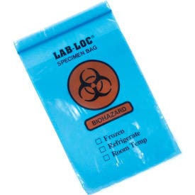 Centerline Dynamics 3 Wall Specimen Bag Reclosable 3-Wall Specimen Transfer Bag (Biohazard), Blue Tint, Pkg Qty 1000, 6" x 9"