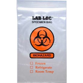 Centerline Dynamics 3 Wall Specimen Bag Reclosable 3-Wall Specimen Transfer Bag (Biohazard), Clear, Pkg Qty 1000, 6" x 9"