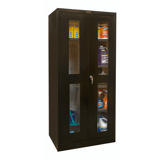 Centerline Dynamics 400 Series Safety View Door Cabinets Black / Assembled Hallowell Stationary SV Combination Cabinet, 36"W x 18"D x 72"H, Single Tier, Double Safety-View Door, 1-Wide