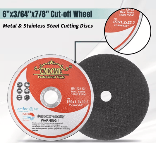Centerline Dynamics Abrasives 6"x.045"x7/8" Cut-off Wheel - Metal & Stainless Steel Cutting Discs (25 PACK)