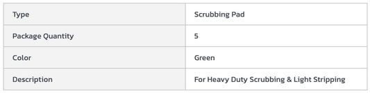 Centerline Dynamics Accessories & Supplies Global Industrial™ 13" Scrubbing Pad, Green, 5 Per Case