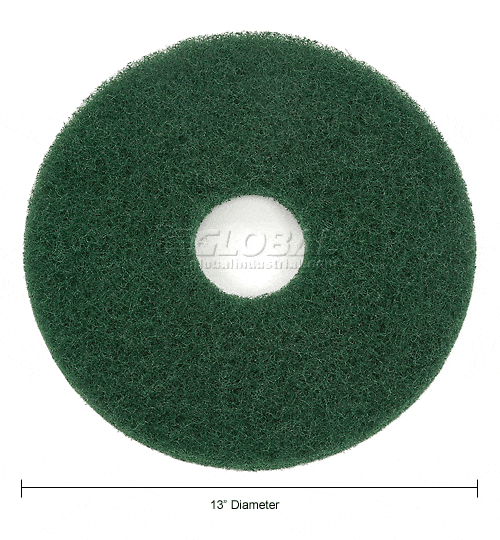 Centerline Dynamics Accessories & Supplies Global Industrial™ 13" Scrubbing Pad, Green, 5 Per Case