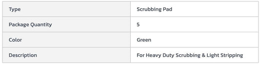 Centerline Dynamics Accessories & Supplies Global Industrial™ 17" Scrubbing Pad, Green, 5 Per Case