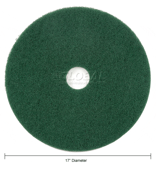 Centerline Dynamics Accessories & Supplies Global Industrial™ 17" Scrubbing Pad, Green, 5 Per Case