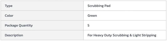 Centerline Dynamics Accessories & Supplies Global Industrial™ 18" Scrubbing Pad, Green, 5 Per Case