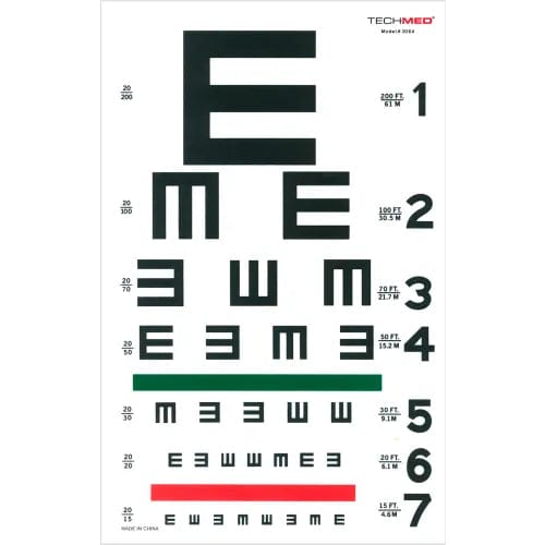 Centerline Dynamics Anatomical Models & Charts Tech-Med Illuminated Illiterate Eye Test Chart, 20 ft