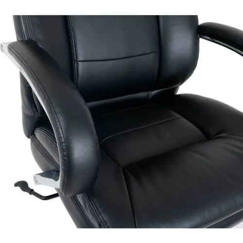 Centerline Dynamics Antimicrobial 24 Hour Chair With High Back & Fixed Arms, Bonded Leather, Black