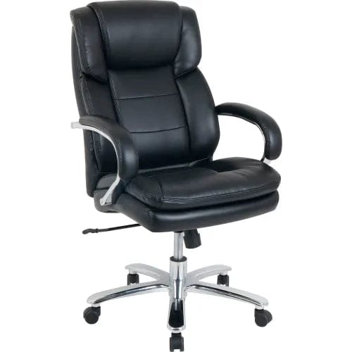 Centerline Dynamics Antimicrobial 24 Hour Chair With High Back & Fixed Arms, Bonded Leather, Black