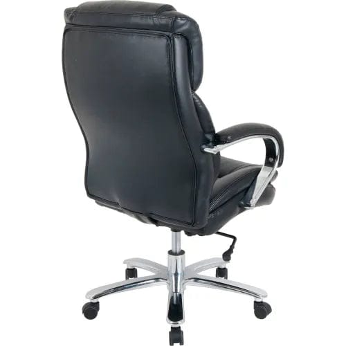 Centerline Dynamics Antimicrobial 24 Hour Chair With High Back & Fixed Arms, Bonded Leather, Black