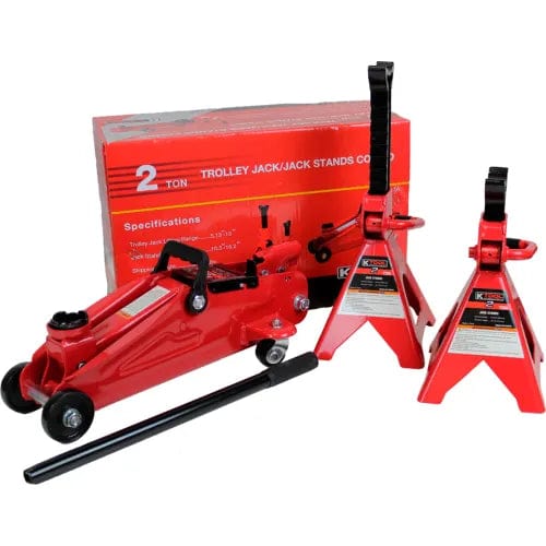 Centerline Dynamics Automotive Shop Equipment K-Tool International 2 Ton Trolley/Jack Stands Combo