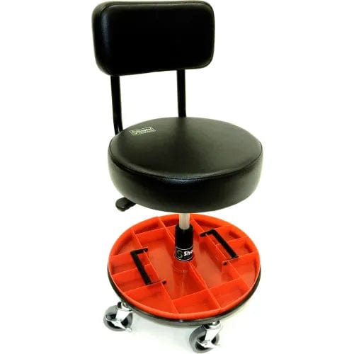 Centerline Dynamics Automotive Shop Equipment ShopSol Mechanics Stool w/Removable Tool Tray, 300 lb. Cap., Adj. Height 18-1/2" - 22"