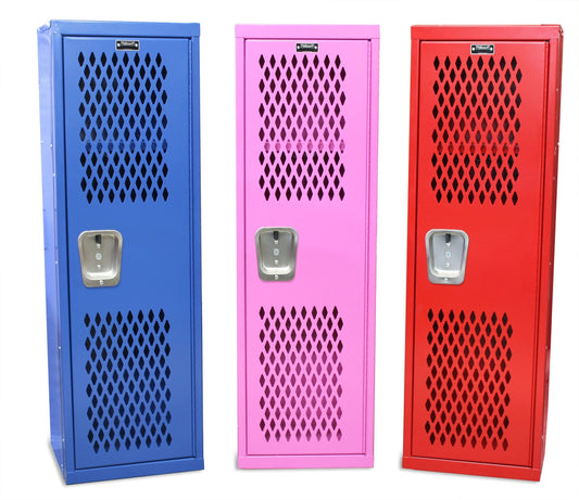 Centerline Dynamics Backpack Laptop Lockers Hallowell Home Team Locker, 15"W x 15"D x 48"H, 1133 Bubble Gum (pink), Single Tier, 1-Wide, Knock-Down