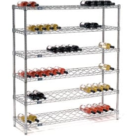 Centerline Dynamics Bartending Supplies Nexel® Wine Bottle Rack - 78 Bottle 48"W x 14"D x 54"H, Chrome