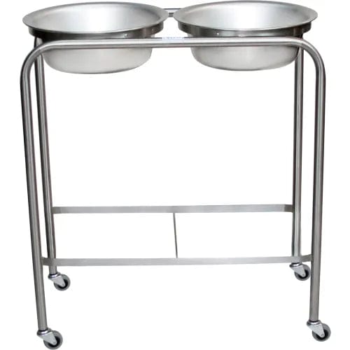 Centerline Dynamics Basins & Carafes Double Basin Solution Stand w/ Shelf, Stainless Steel, 29"Wx15"Dx33"H, 8.5 Qt Cap.
