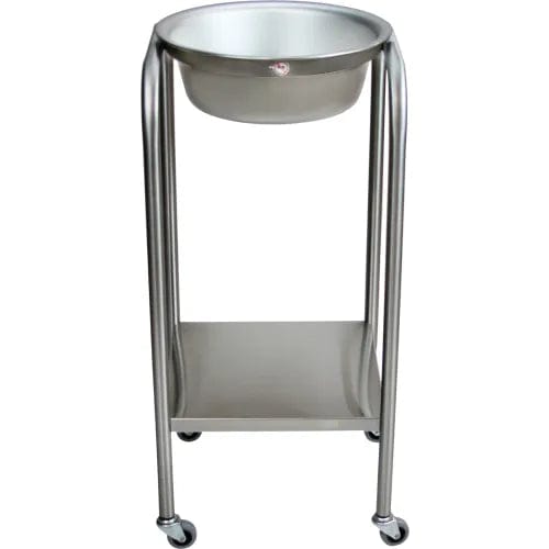 Centerline Dynamics Basins & Carafes Single Basin Solution Stand w/ Shelf, Stainless Steel, 15"Wx15"Dx33"H, 8.5 Qt Cap.