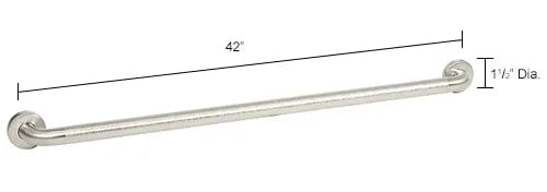 Centerline Dynamics Bathroom Accessories 1-1/2" Dia. Straight Peened Grab Bar 42"W