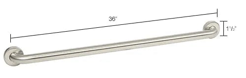 Centerline Dynamics Bathroom Accessories 1-1/2" Dia. Straight Satin Grab Bar 36"W