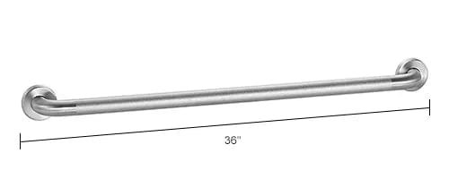 Centerline Dynamics Bathroom Accessories Straight Grab Bar, Peened Stainless Steel - 36"W x 1-1/2" Dia.