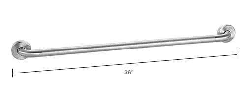 Centerline Dynamics Bathroom Accessories Straight Grab Bar, Peened Stainless Steel - 36"W x 1-1/4" Dia.