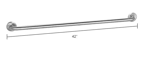 Centerline Dynamics Bathroom Accessories Straight Grab Bar, Satin Stainless Steel - 42"W x 1-1/4" Dia.