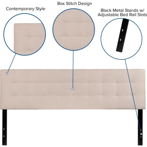 Centerline Dynamics Beds & Headboards Bedford Tufted Upholstered Headboard in Beige, King Size