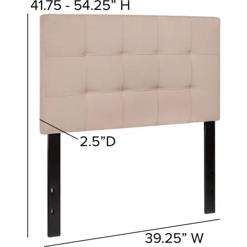 Centerline Dynamics Beds & Headboards Bedford Tufted Upholstered Headboard in Beige, Twin Size