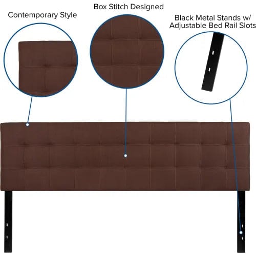 Centerline Dynamics Beds & Headboards Bedford Tufted Upholstered Headboard in Dark Brown, King Size