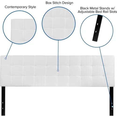 Centerline Dynamics Beds & Headboards Bedford Tufted Upholstered Headboard in White, King Size