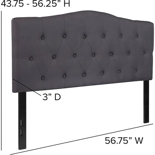 Centerline Dynamics Beds & Headboards Cambridge Tufted Upholstered Full Size Headboard - Fabric - Dark Gray
