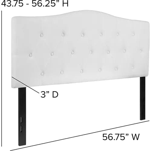 Centerline Dynamics Beds & Headboards Cambridge Tufted Upholstered Full Size Headboard - Fabric - White