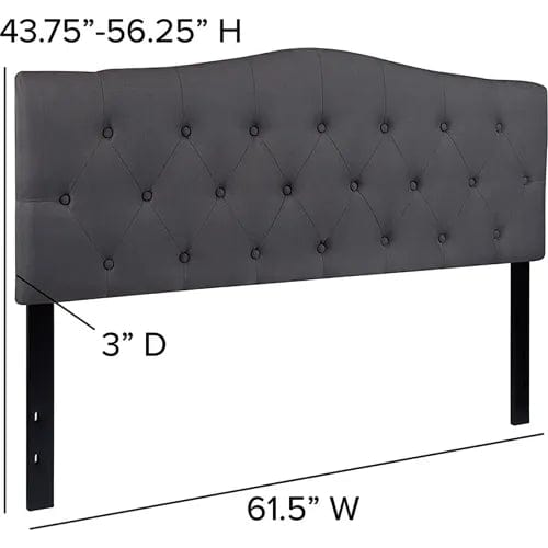 Centerline Dynamics Beds & Headboards Cambridge Tufted Upholstered Queen Size Headboard - Fabric - Dark Gray