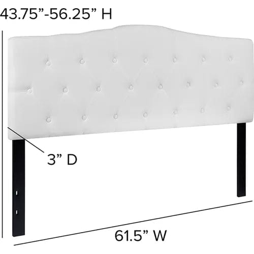 Centerline Dynamics Beds & Headboards Cambridge Tufted Upholstered Queen Size Headboard - Fabric - White