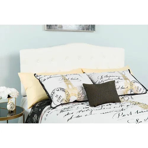 Centerline Dynamics Beds & Headboards Cambridge Tufted Upholstered Queen Size Headboard - Fabric - White