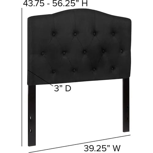 Centerline Dynamics Beds & Headboards Cambridge Tufted Upholstered Twin Size Headboard - Fabric - Black