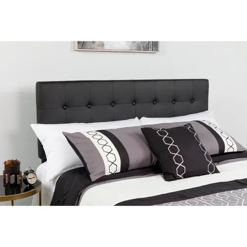 Centerline Dynamics Beds & Headboards Lennox Tufted Upholstered Headboard in Black Vinyl, King Size