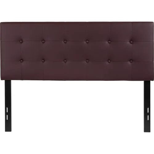 Centerline Dynamics Beds & Headboards Lennox Tufted Upholstered Headboard in Brown Vinyl, Full Size