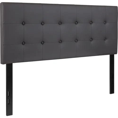 Centerline Dynamics Beds & Headboards Lennox Tufted Upholstered Headboard in Gray Vinyl, Full Size