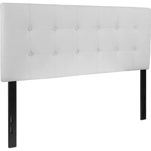 Centerline Dynamics Beds & Headboards Lennox Tufted Upholstered Headboard in White Vinyl, Full Size