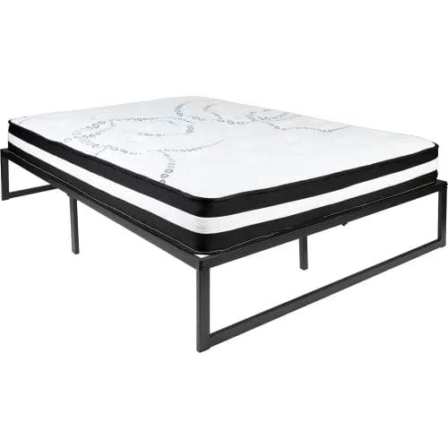 Centerline Dynamics Beds & Headboards Metal Platform Bed Frame, 14" H, 10" Pocket Spring Mattress in a Box, Full Size