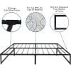 Centerline Dynamics Beds & Headboards Metal Platform Bed Frame, 14" H, 10" Pocket Spring Mattress in a Box, Queen Size