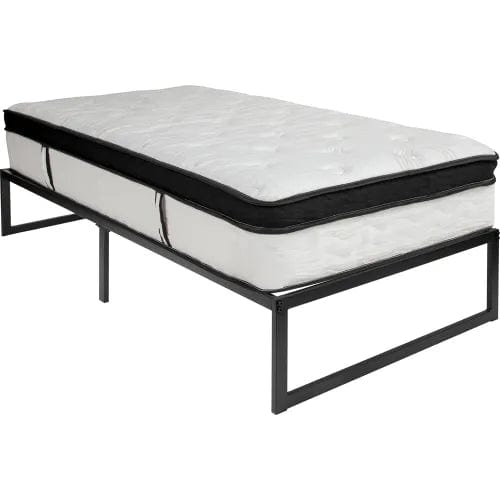 Centerline Dynamics Beds & Headboards Metal Platform Bed Frame With 12" Memory Foam Pocket Spring Mattress In a Box, Twin