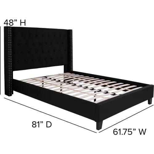 Centerline Dynamics Beds & Headboards Riverdale Tufted Upholstered Platform Bed in Black, Full Size
