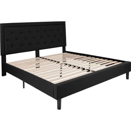 Centerline Dynamics Beds & Headboards Roxbury Tufted Upholstered Platform Bed in Black, King Size