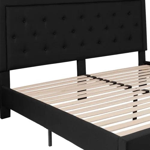 Centerline Dynamics Beds & Headboards Roxbury Tufted Upholstered Platform Bed in Black, King Size