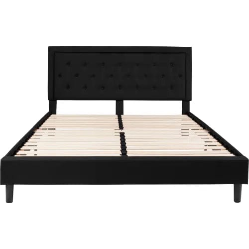 Centerline Dynamics Beds & Headboards Roxbury Tufted Upholstered Platform Bed in Black, King Size