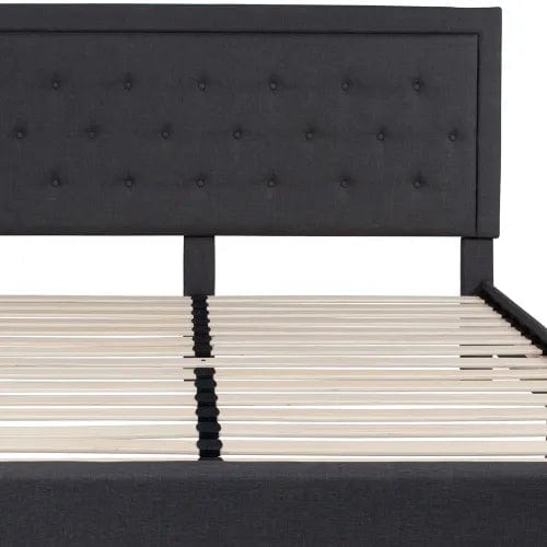 Centerline Dynamics Beds & Headboards Roxbury Tufted Upholstered Platform Bed in Dark Gray, King Size