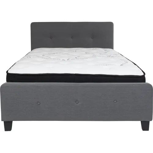 Centerline Dynamics Beds & Headboards Tribeca Tufted Upholstered Platform Bed, Dark Gray, Pocket Spring Mattress, Full