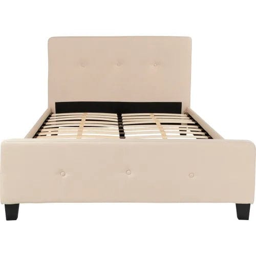 Centerline Dynamics Beds & Headboards Tribeca Tufted Upholstered Platform Bed in Beige, Full Size