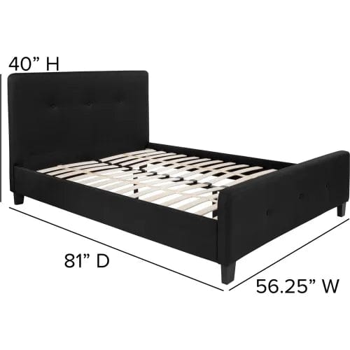 Centerline Dynamics Beds & Headboards Tribeca Tufted Upholstered Platform Bed in Black, Full Size