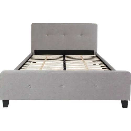 Centerline Dynamics Beds & Headboards Tribeca Tufted Upholstered Platform Bed in Light Gray, Queen Size